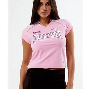 NWT PAC Sun Official Formula 1 x PacSun Miami Raglan T-Shirt Pink Baby Tee